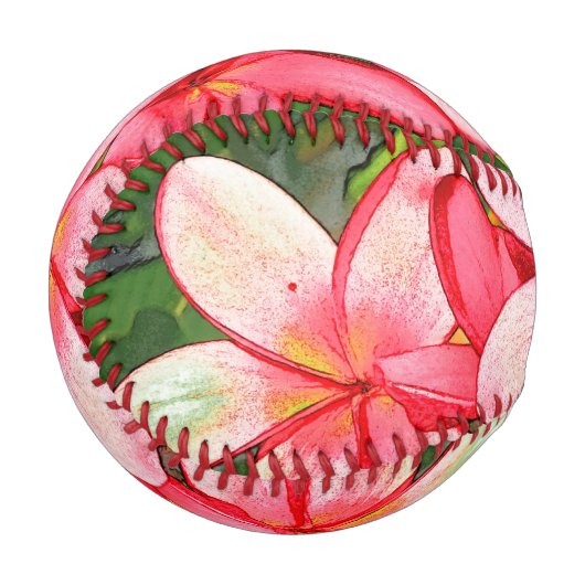 Balle De Baseball Plumerias pink (Devant Gauche)