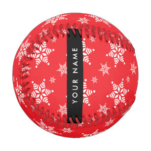 Balle De Baseball Pneus blancs, Rouge, Votre nom, Personnaliser