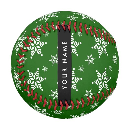 Balle De Baseball Pneus blancs, Vert, Votre nom, Personnaliser (Devant Gauche)