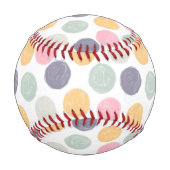 Balle De Baseball point de polka pastel coloré artistique (Dos)