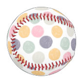 Balle De Baseball point de polka pastel coloré artistique (Devant Gauche)