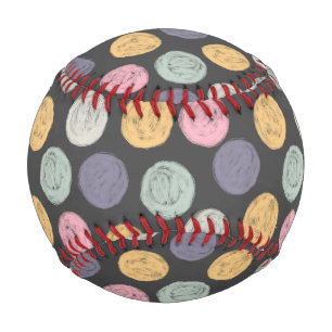 Balle De Baseball point de polka pastel coloré artistique