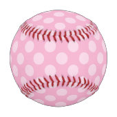 Balle De Baseball Point Polka rose clair personnalisé (Dos)