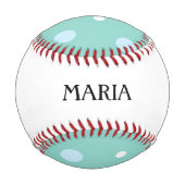 Balle De Baseball Points polka avec nom (Dos)