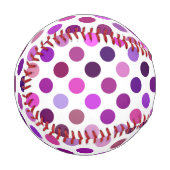 Balle De Baseball Pois roses et violets (Devant Gauche)