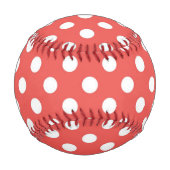 Balle De Baseball Pois rouges et blancs (Dos)