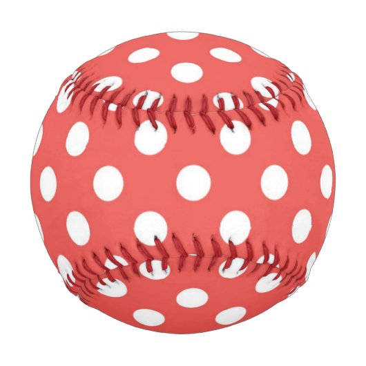 Balle De Baseball Pois rouges et blancs (Devant)
