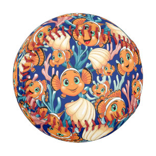 Balle De Baseball Poisson clown Dessin animé mignon Famille Sous l'e