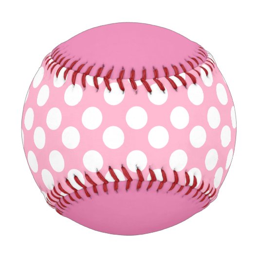 Balle De Baseball Polka Pote Rose Personnalisée Baseball (Dos)
