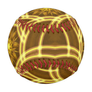 Balle De Baseball « Portail de l'étoile lumineuse – Fractale dorée s