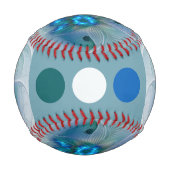 Balle De Baseball Position, Abstrait bleu turquoise fractal (Dos)