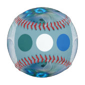 Balle De Baseball Position, Abstrait bleu turquoise fractal (Devant)