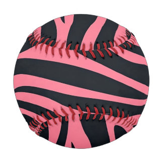 Balle De Baseball Poster de animal Zèbre rose et noir