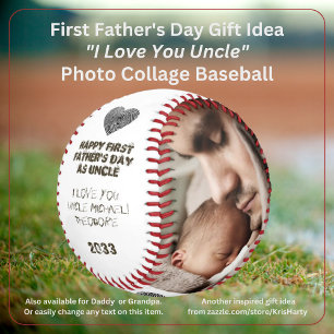 Balle De Baseball Première Fête des pères Oncle Love You Photo Colla