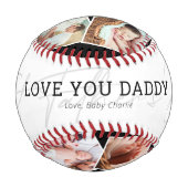 Balle De Baseball Première Fête des pères Photo Papa (Dos)