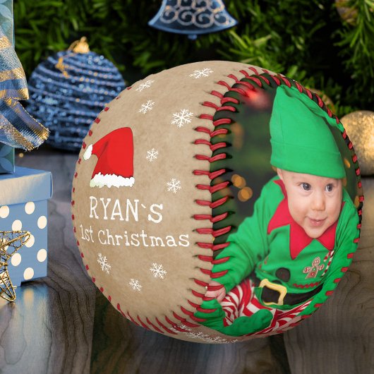 Balle De Baseball Première photo de Noël du Père Noël