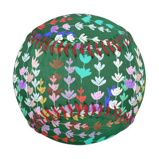 Balle De Baseball printemps, floral, moderne, motif, heureux, coloré