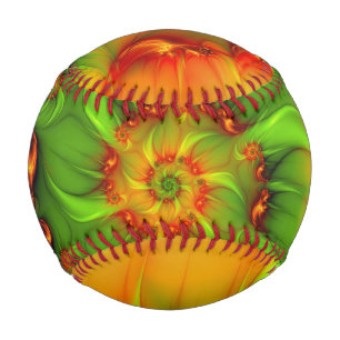 Balle De Baseball Psychédélique colorée moderne art Abstrait fractal