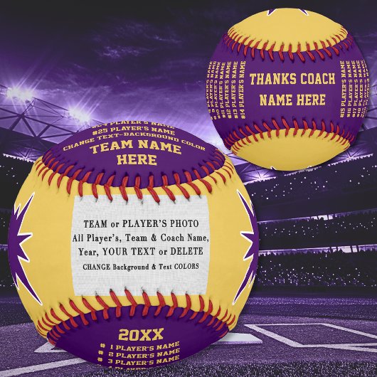 Balle De Baseball Purple and Gold, Les cadeaux d'appréciation des en