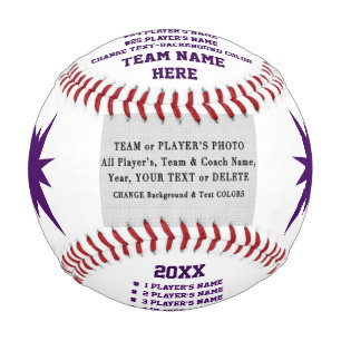 Balle De Baseball Purple, Blanc, Baseballs Personnalisables, Toutes