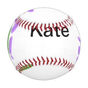 Balle De Baseball Purple lavande florale aquarelle ajouter nom cu