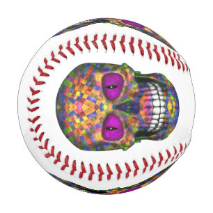 Balle De Baseball Purple Mosaic Sugar Skull Zombie