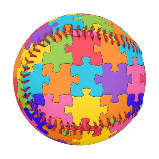 Balle De Baseball Puzzle coloré (Devant Gauche)