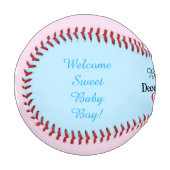Balle De Baseball Quadruplet Boy Birth Stat Blue Rose (Devant Gauche)