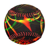 Balle De Baseball Quelques feuilles d'herbe, couleurs du feu dans "p (Devant)