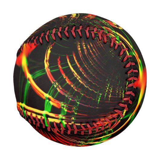 Balle De Baseball Quelques feuilles d'herbe, couleurs du feu dans "p (Dos Gauche)