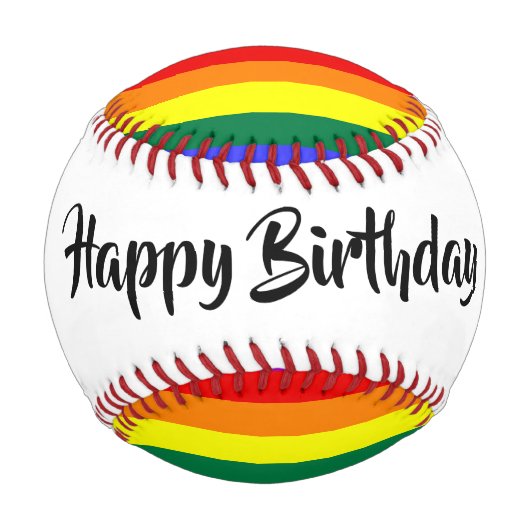 Balle De Baseball #rainbow Birthday baseball par dalDesignNZ (Dos)