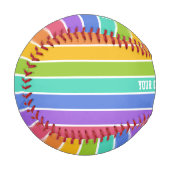 Balle De Baseball Rainbow Colours baseball personnalisé (Devant Gauche)
