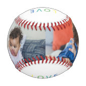Balle De Baseball Rainbow 'LOVE YOU DADDY' Photo Collage Keepsaké (Dos)