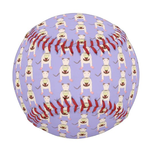 Balle De Baseball Rat de Siamese avec gâteau d'anniversaire (Devant)