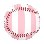 Balle De Baseball Rayé rose et blanc (Devant Gauche)