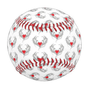 Balle De Baseball Red Angel Coeur avec ailes