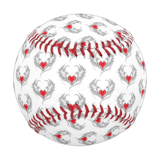 Balle De Baseball Red Angel Coeur avec ailes (Devant)