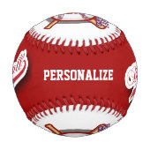 Balle De Baseball Red | Baseball avec photo (Dos)