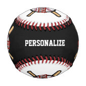 Balle De Baseball Red | Baseball blanc et noir avec photo (Dos)