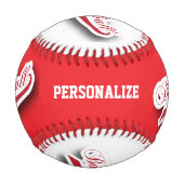 Balle De Baseball Red | BLANCHE | Baseball avec photo (Dos)