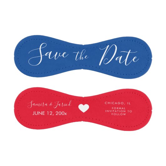 Balle De Baseball Red Blue Script Heart Save Dates Baseball (Panneaux)