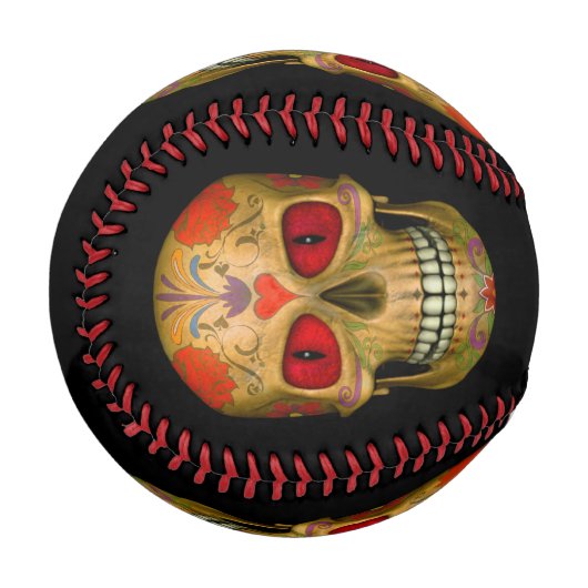 Balle De Baseball Red Eyed Sugar Skull Zombie Baseball (Devant Gauche)