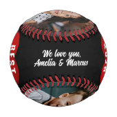 Balle De Baseball Red Heart Best Papa Ever 2 photo Collage (Dos)