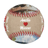 Balle De Baseball Red Heart Our First Valentine's Together 2 Photo (Dos)