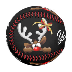 Balle De Baseball Reindeer Puzzled drôle Caractère de Noël
