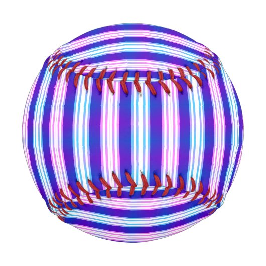 Balle De Baseball rétro électrique rayé bleu & violet (Dos)