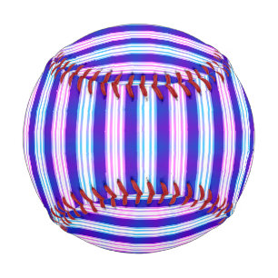 Balle De Baseball rétro électrique rayé bleu & violet