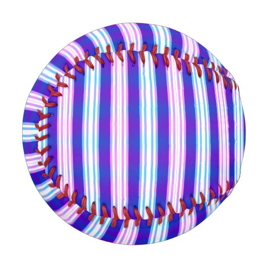 Balle De Baseball rétro électrique rayé bleu & violet (Devant Gauche)