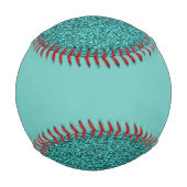 Balle De Baseball Retro Floral Jade Turquoise Turquoise (Devant)