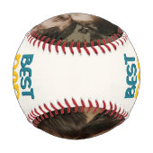 Balle De Baseball Retro Vibe 'Meilleur Papa Jamais' 2 Photo Collage (Dos)